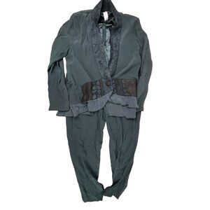 Yasuko Kurisaka 3 Set Kimono Blouse Button Pants Silk Rayon Lagenlook Asian Lrg